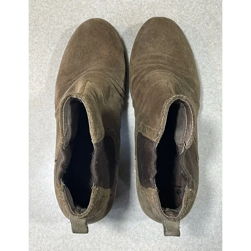 Earth Denali Aspect Ankle Boots Women's Size 10M Dark Khaki Suede Boots Outdoors